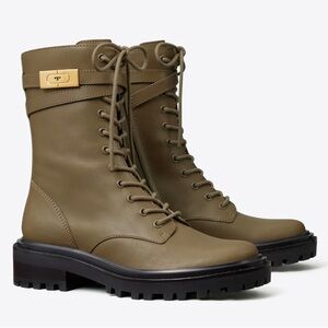 Tory Burch T Hardware Lug Sole Combat Boot